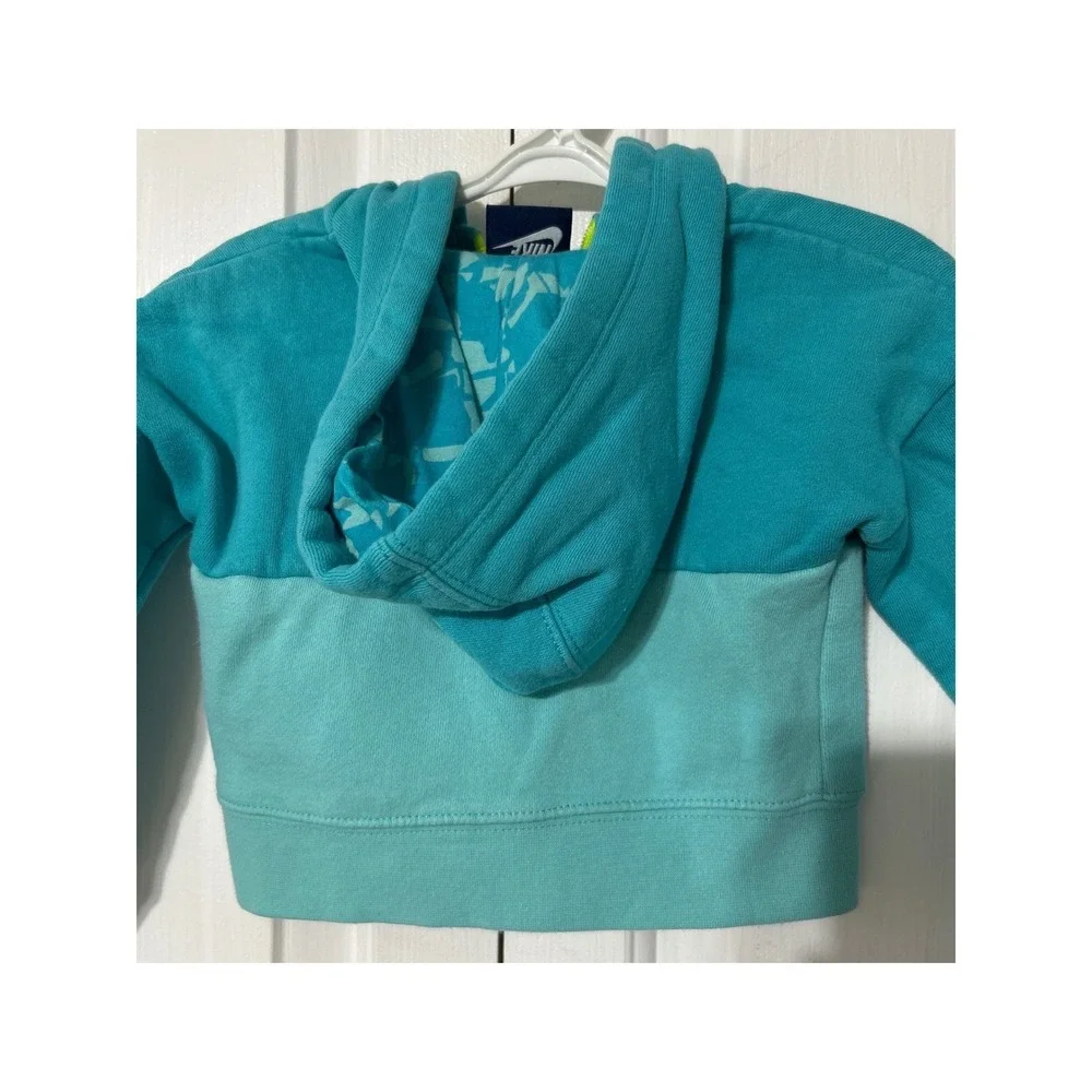 Nike Toddler Girls 24‎ Month Teal Mint Color Block Zip Up Hoodie Jacket